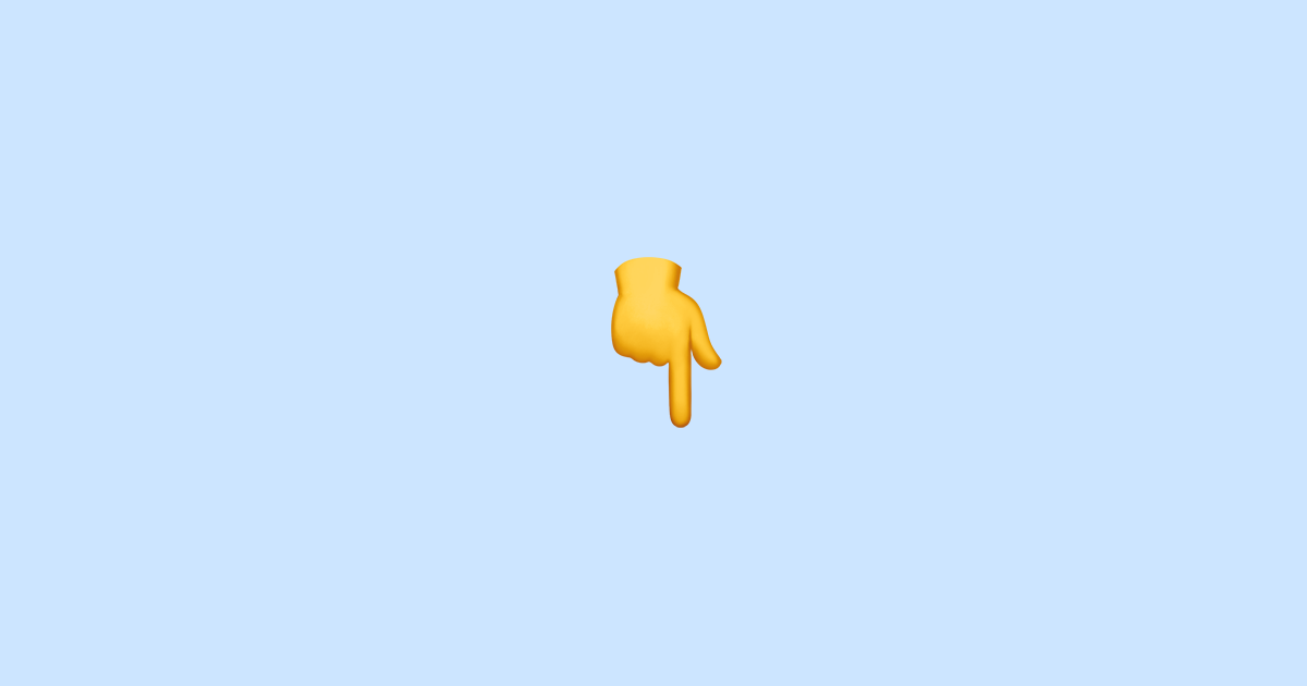 👇 jari telunjuk belakang tangan menunjuk ke bawah - Makna Emoji