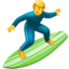 bărbat care practică surfing Emoji (Apple)