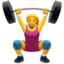 woman lifting weights Emoji (Apple)