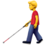 man with white cane Emoji (Apple)