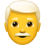 man: vithårig Emoji (Apple)