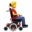 man in motorized wheelchair facing right Emoji (Apple)