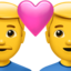 par med hjärta: man, man Emoji (Apple)