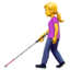 woman with white cane Emoji (Apple)