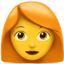 mulher: cabelo vermelho Emoji (Apple)