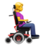 woman in motorized wheelchair facing right Emoji (Apple)