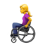 woman in manual wheelchair Emoji (Apple)