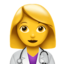 mulher profissional da saúde Emoji (Apple)