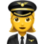 piloto de avião mulher Emoji (Apple)