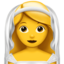 femeie cu voal Emoji (Apple)