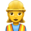 woman construction worker Emoji (Apple)