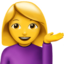 kobieta z wystawioną dłonią Emoji (Apple)