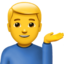 mężczyzna z wystawioną dłonią Emoji (Apple)