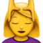 kobieta podczas masażu Emoji (Apple)