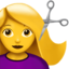 kobieta podczas strzyżenia Emoji (Apple)