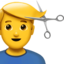 man getting haircut Emoji (Apple)