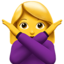 femeie făcând un gest de negație Emoji (Apple)