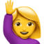 femeie care ridică mâna Emoji (Apple)