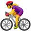 femeie pe bicicletă Emoji (Apple)