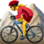 mulher fazendo mountain bike Emoji (Apple)