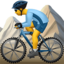 man mountain biking Emoji (Apple)