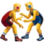 bărbat care practică wrestling Emoji (Apple)