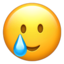 smiling face with tear Emoji (Apple)