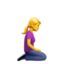 mulher ajoelhando de frente para a direita Emoji (Apple)