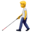 person with white cane Emoji (Apple)