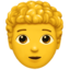 pessoa: cabelo cacheado Emoji (Apple)