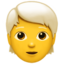 pessoa: cabelo branco Emoji (Apple)