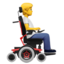 person in motorized wheelchair facing right Emoji (Apple)