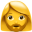 woman: beard Emoji (Apple)