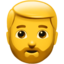 man: skägg Emoji (Apple)