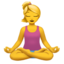 mulher na posição de lótus Emoji (Apple)