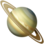 planet med ringar Emoji (Apple)