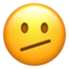 diagonal ogʻizli yuz Emoji (Apple)