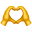 qoʻlda yurak Emoji (Apple)