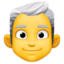 homem: cabelo branco Emoji (Facebook)