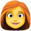 mulher: cabelo vermelho Emoji (Facebook)