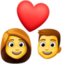 casal apaixonado: mulher e homem Emoji (Facebook)