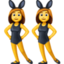 women with bunny ears Emoji (Facebook)