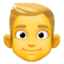 man: blond hair Emoji (Facebook)