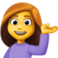 mulher com a palma virada para cima Emoji (Facebook)