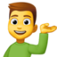 homem com a palma virada para cima Emoji (Facebook)