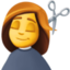 femme qui se fait couper les cheveux Emoji (Facebook)