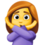 woman gesturing NO Emoji (Facebook)