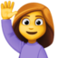 vrouw met opgeheven hand Emoji (Facebook)