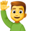 uomo con mano alzata Emoji (Facebook)