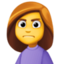 fronsende vrouw Emoji (Facebook)